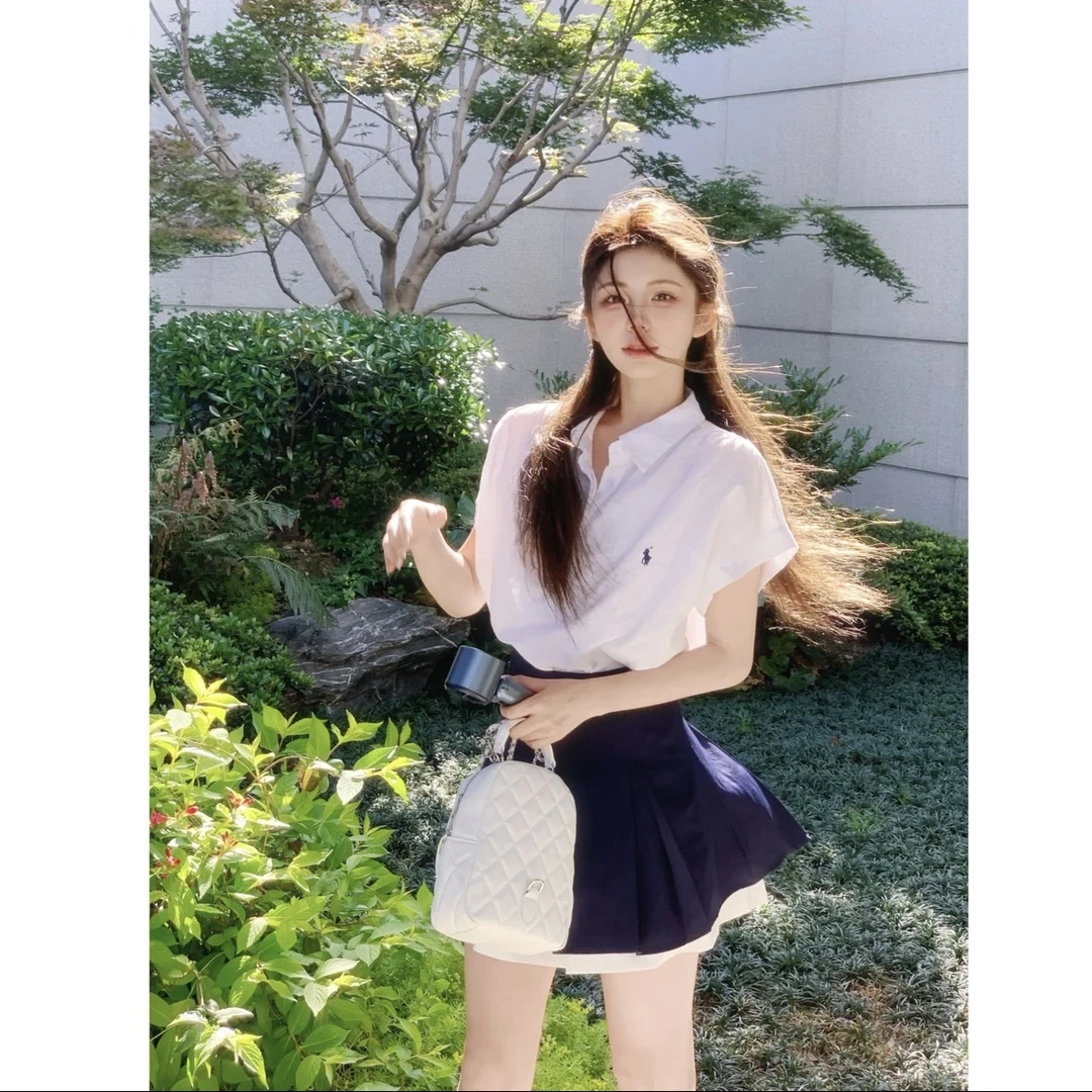 【南艺校高套装】夏季无袖短袖亚麻衬衫宽松设计感衬衣学院风套装