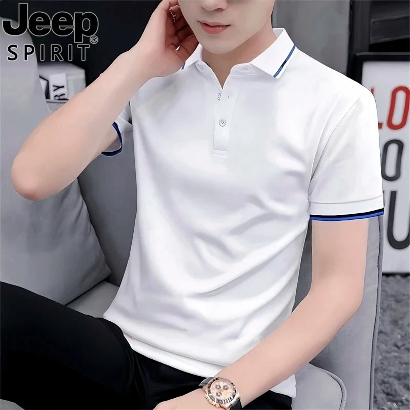 JEEPSPIRIT吉普POLO衫短袖T恤男士商务新款上衣服夏季翻领半袖T恤