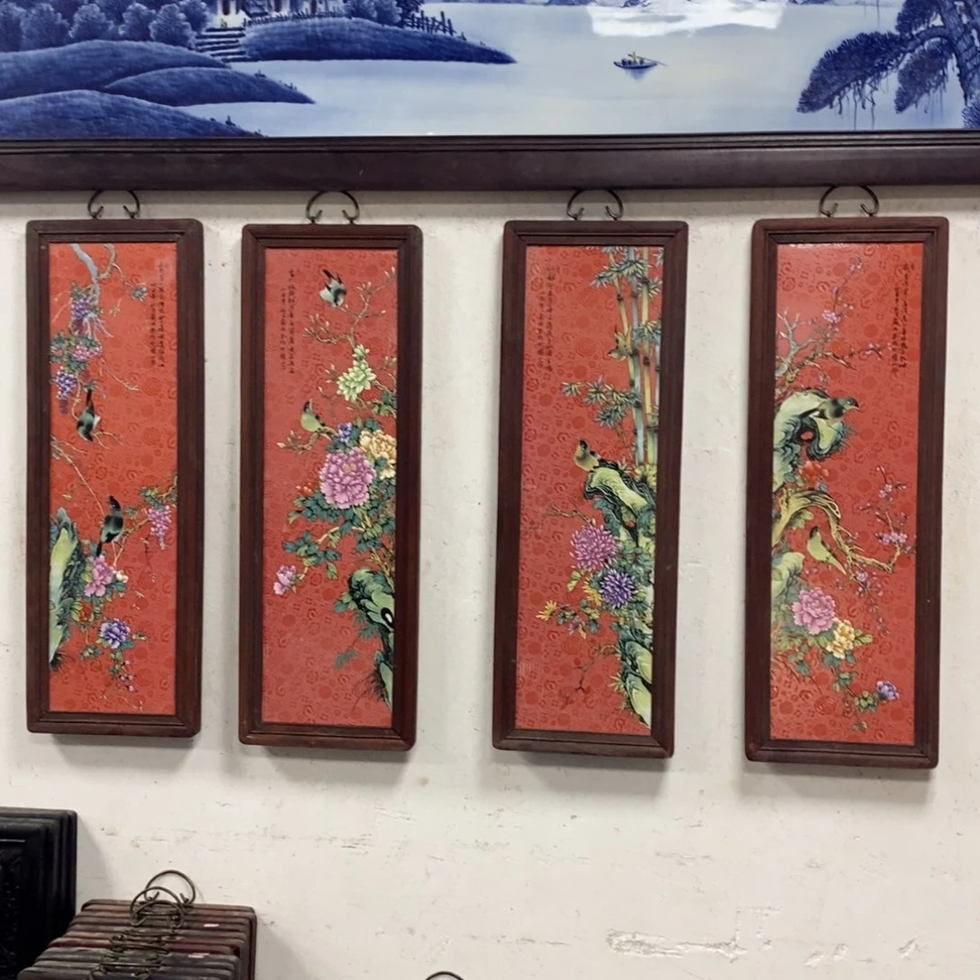瓷片80*28*4景德镇瓷板画柴窑烧制