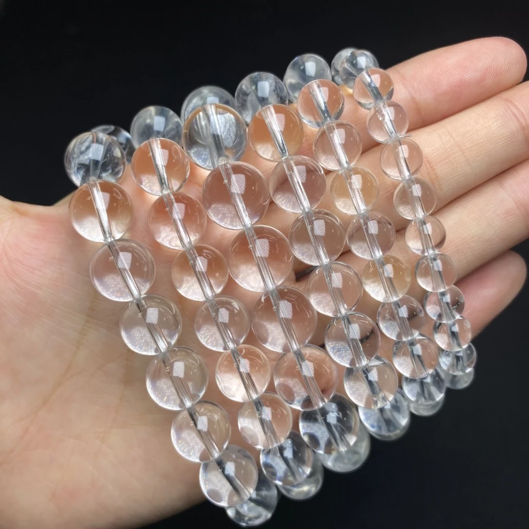 y40 天然双A白水晶手链单圈7-16mm+ 多样性发一