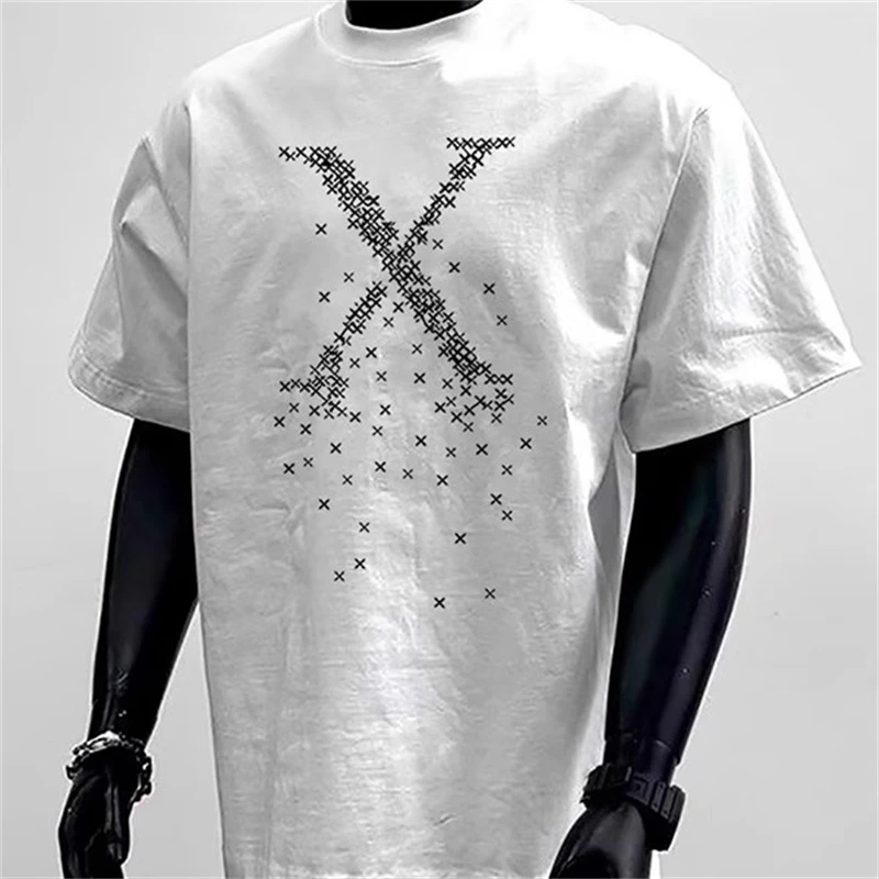 海外订单尾货~剪标撤回外贸重磅纯棉潮牌美式字母印花短袖T恤男女