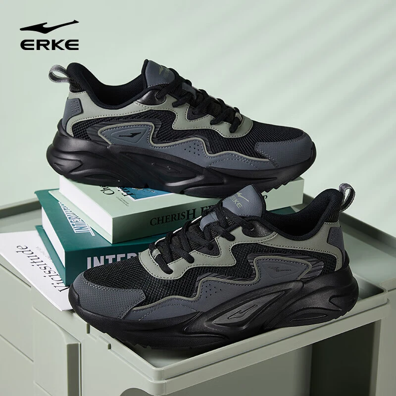 鸿星尔克川流2.0运动鞋男鞋夏季新款黑色老爹鞋舒适厚底休闲鞋子