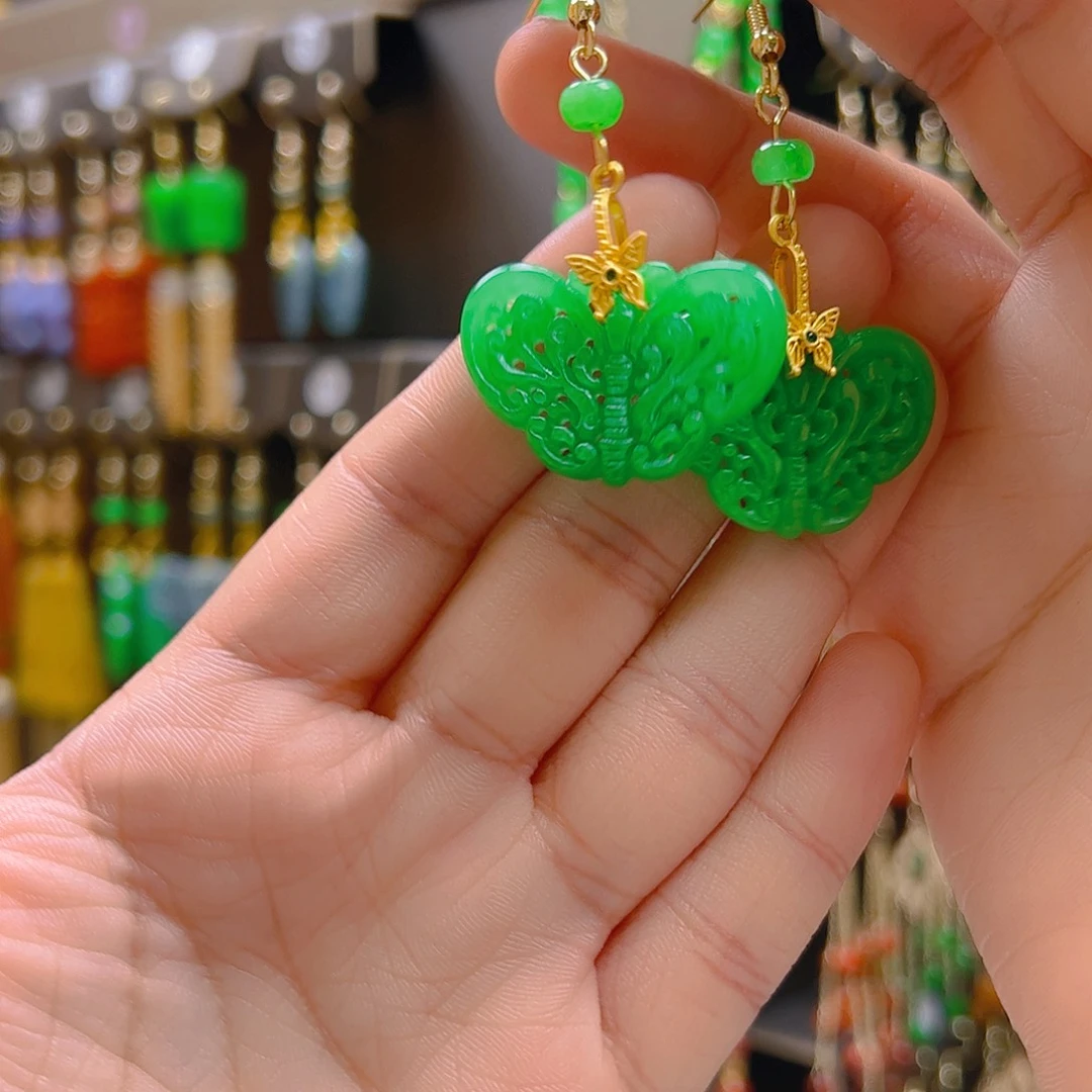 翡翠合金耳饰翡翠