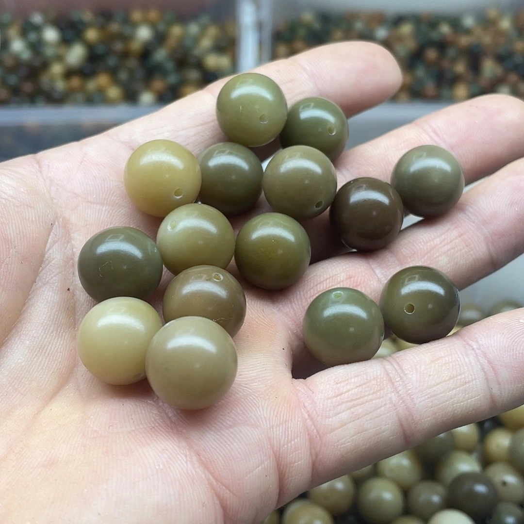 白玉菩提吊坠15精品青提绿圆30颗