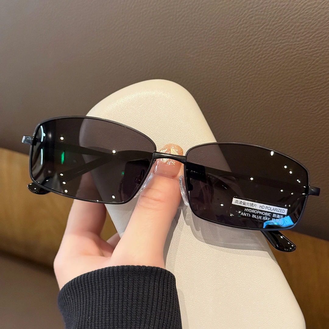 2025新款偏光太阳镜男士开车专遮阳镜防紫外线方形复古窄框墨镜潮
