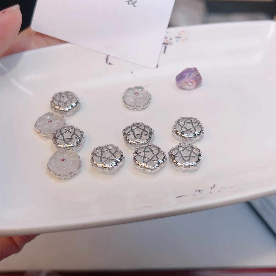 水晶珠宝半成品银S925镶嵌108