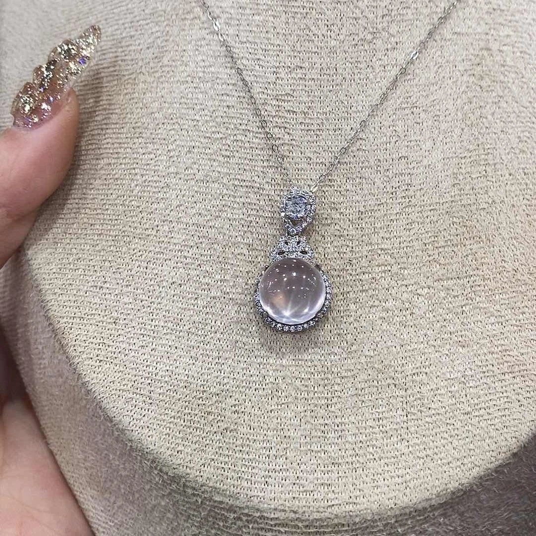 颈饰银S925镶嵌芙蓉石