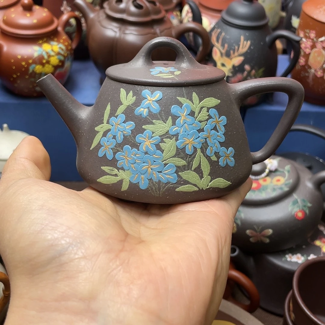 清***月茶杯红泥紫砂茶壶200cc