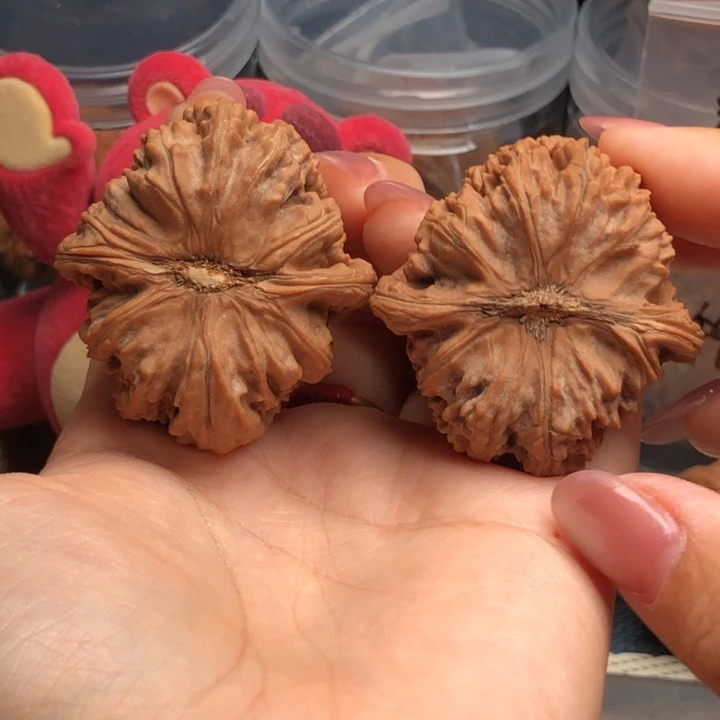 玩***人文玩核桃把件42尺寸全品三角白