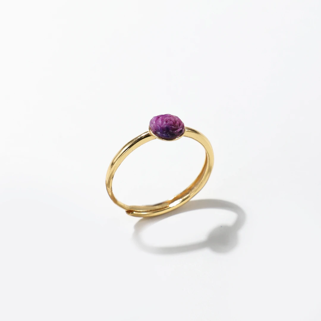 舒俱来花朵戒指开口戒