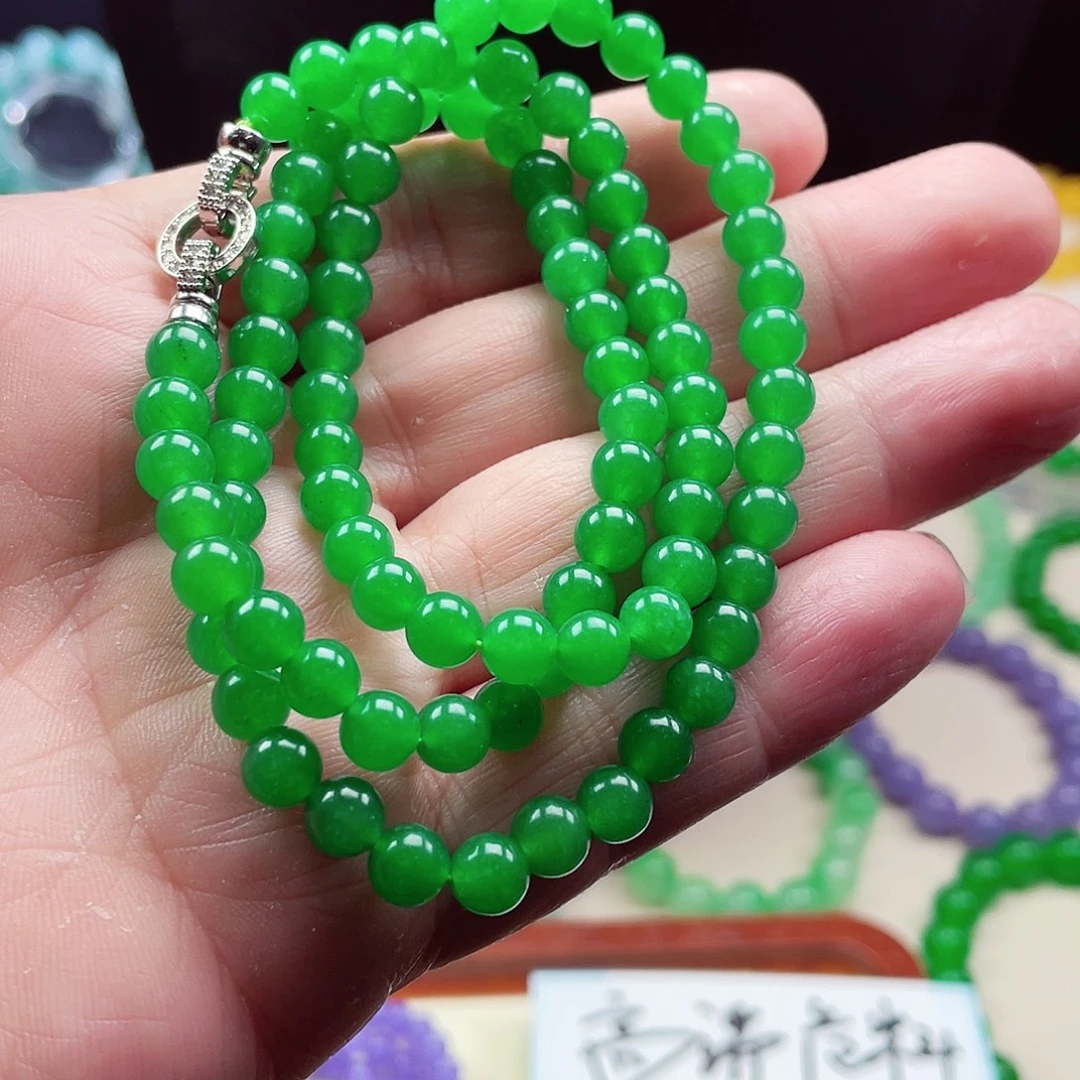 翡翠未镶嵌颈饰卡6翡翠珠链男女款10