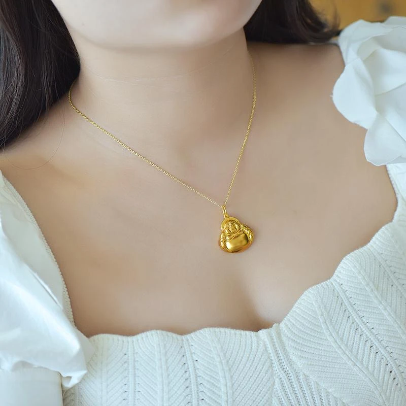 吊坠足银 佛头吊坠时尚轻奢气质