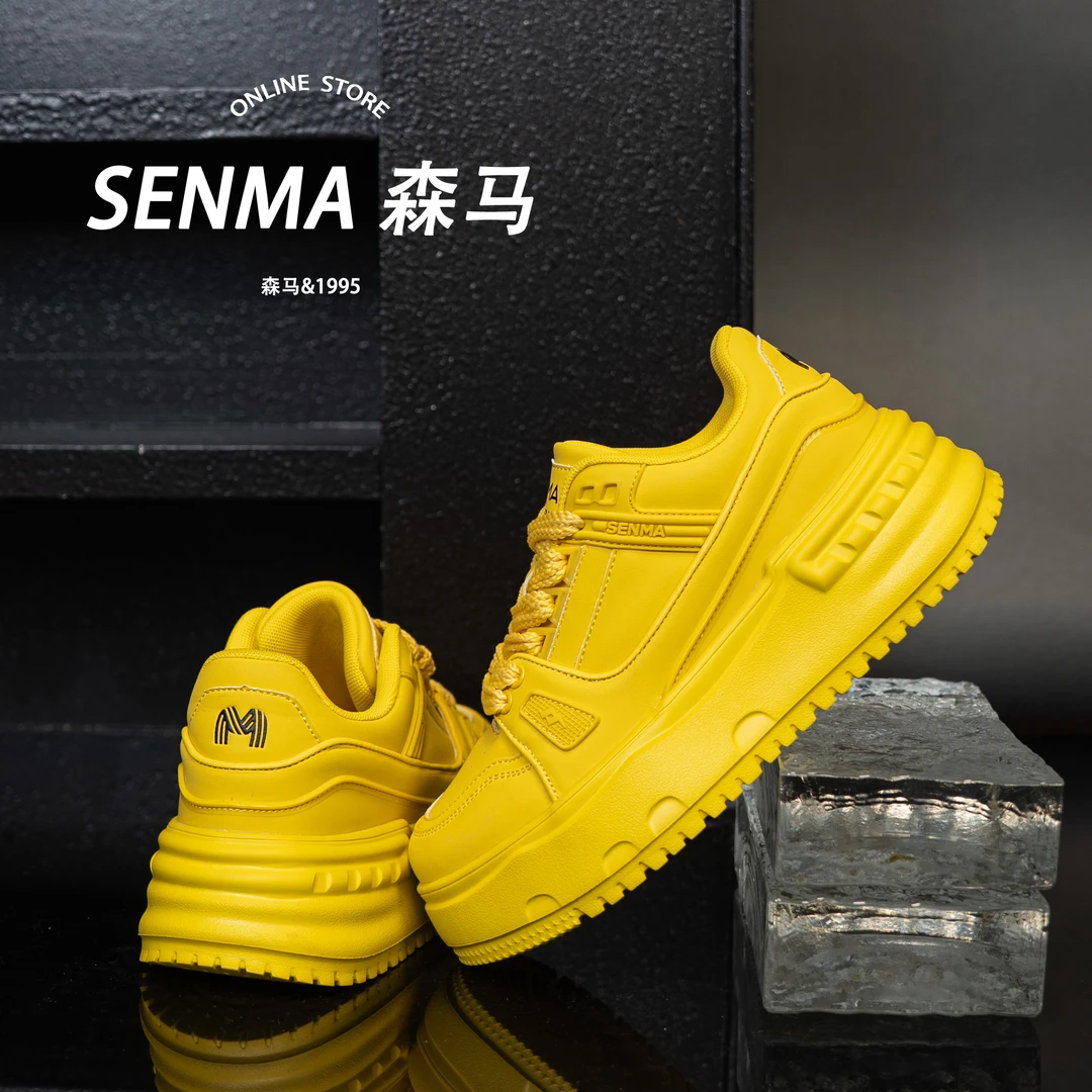 SENMA/森马男鞋2025新款厚底透气休闲运动板鞋男士百搭小白鞋潮鞋