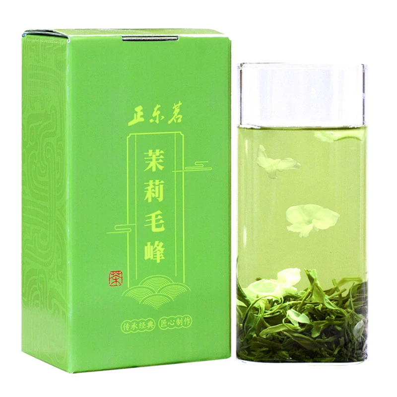 茶叶陕西茉莉花茶毛峰浓香型茉莉绿茶一级108g盒装