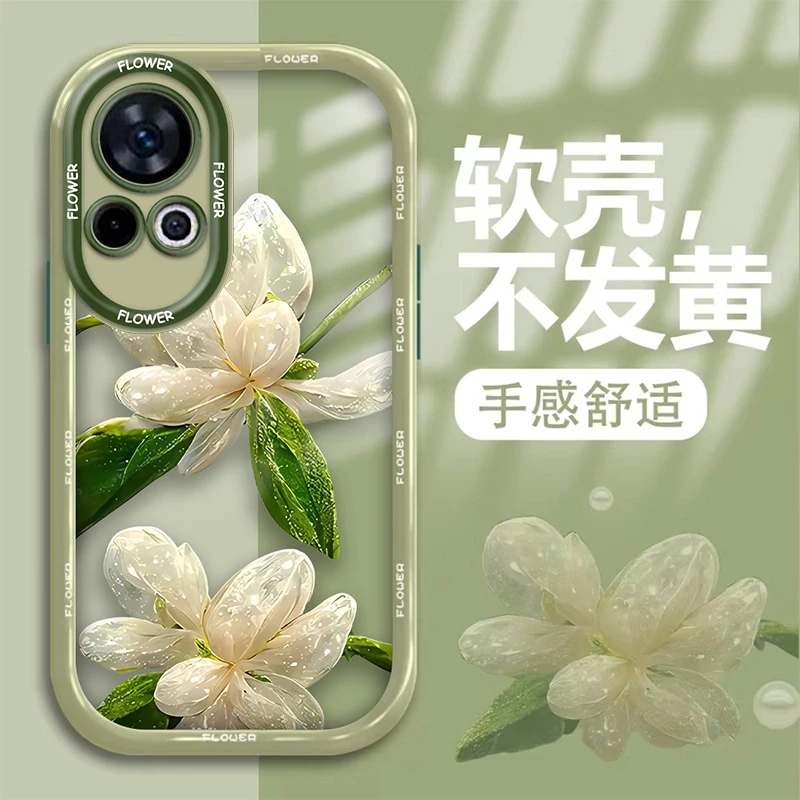 适用于华为Nova12Pro手机壳水晶花新款奶油壳防摔软硅胶高级感