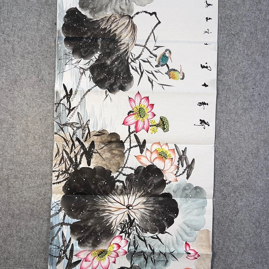 国画612 花鸟在树丛的顶端鸣叫叫声响