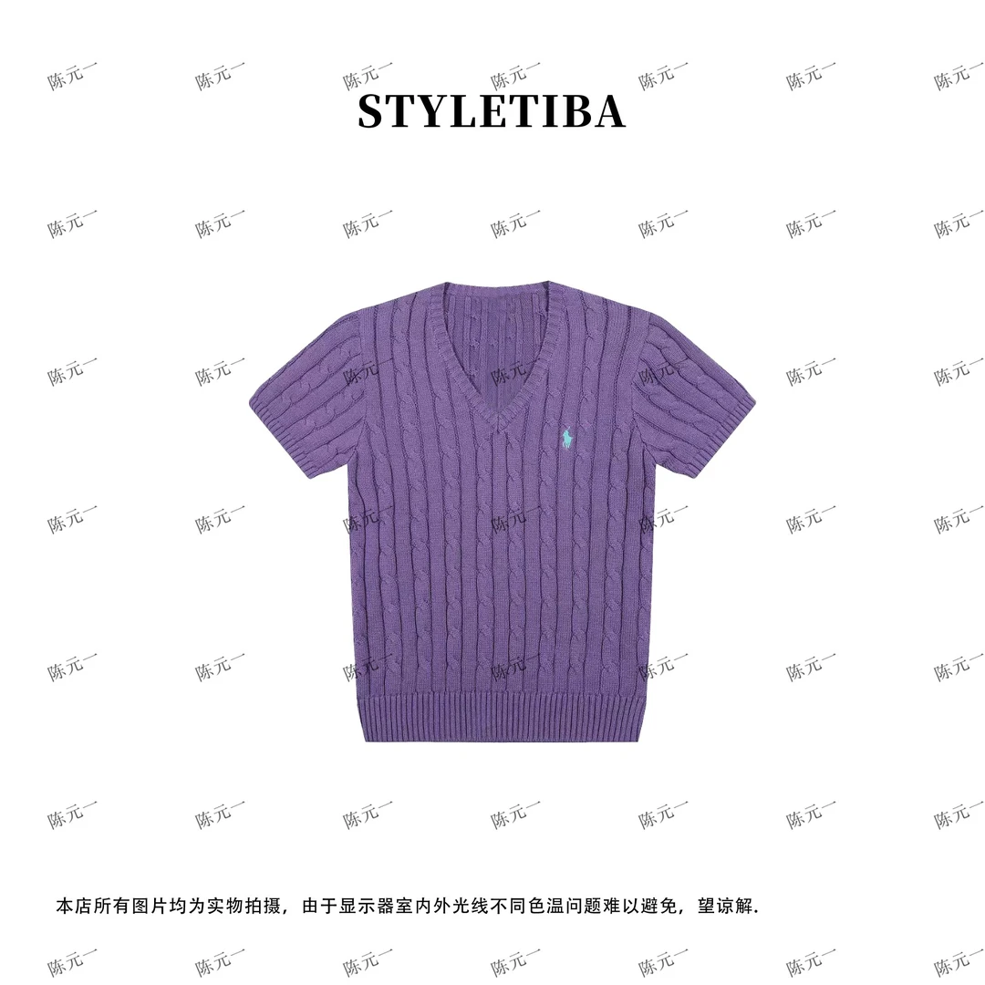 【陈元一】V领粗麻花