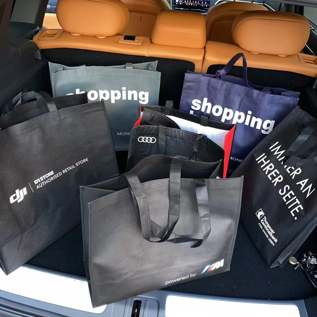 出口大牌定制！超厚素色 布袋结实 购物袋搬家袋承重10斤通勤袋