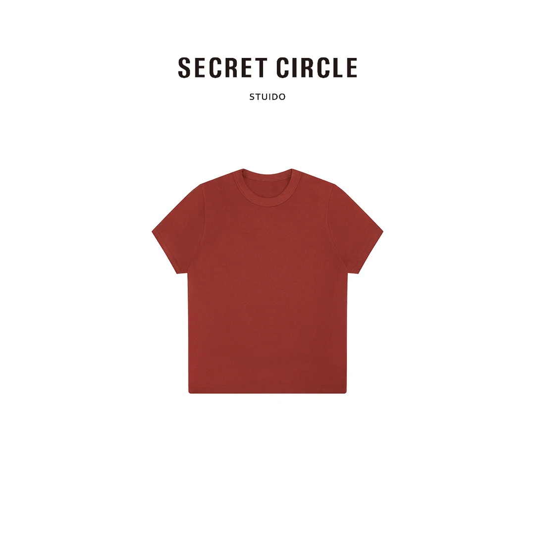 SECRET CIRCLE"新年礼"女士圆领短袖T恤磨毛上衣50124