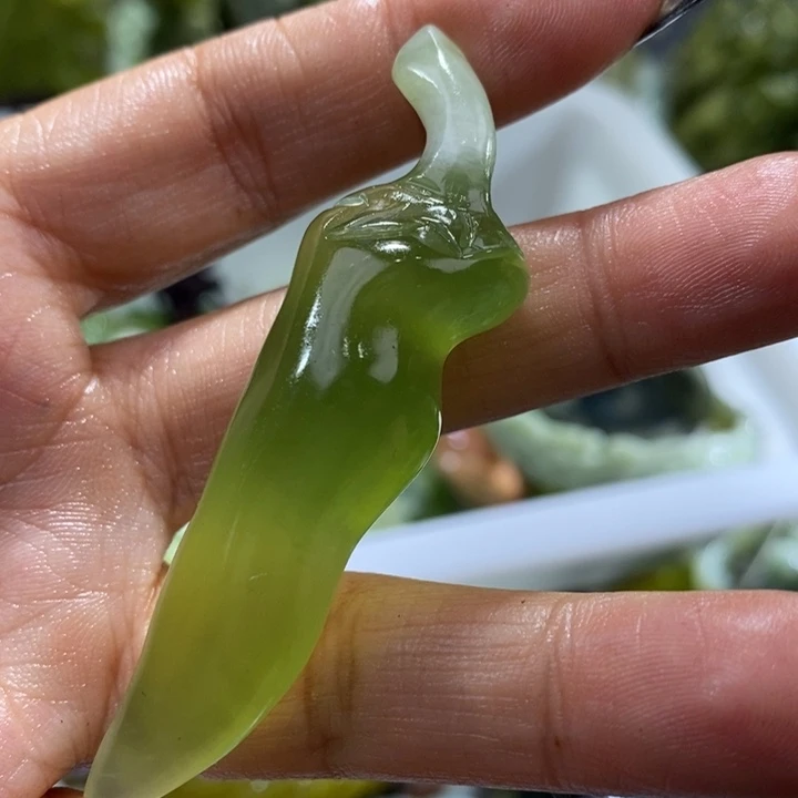 岫玉岫玉吊坠足铂镶嵌