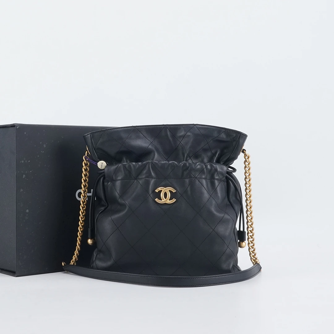 95新 Chanel/香奈儿  抽绳水桶包中号金球福袋【白菜】BGK302330081