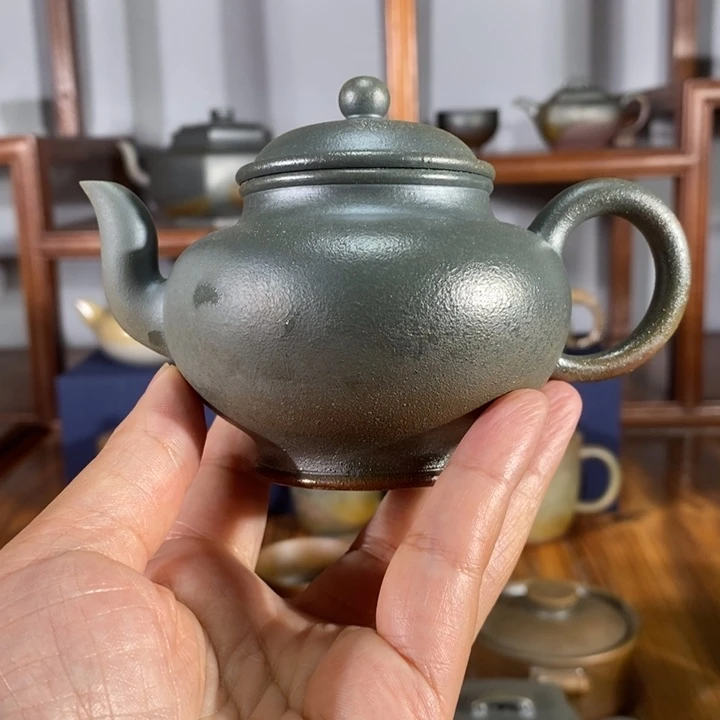 茶壶紫砂精**横200cc笑樱 朱泥