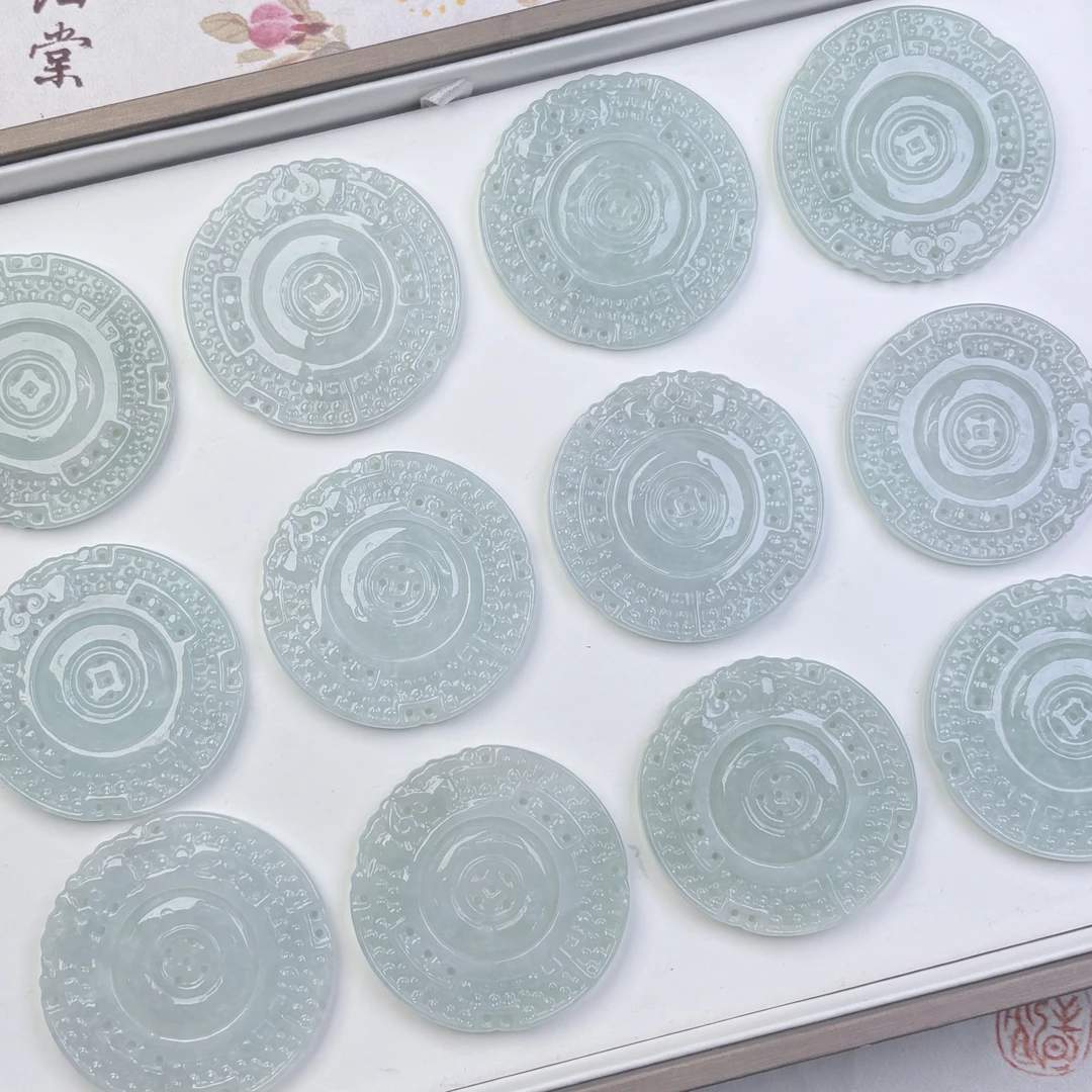 274454/天然缅甸翡翠A货时来运转  多样性一件发