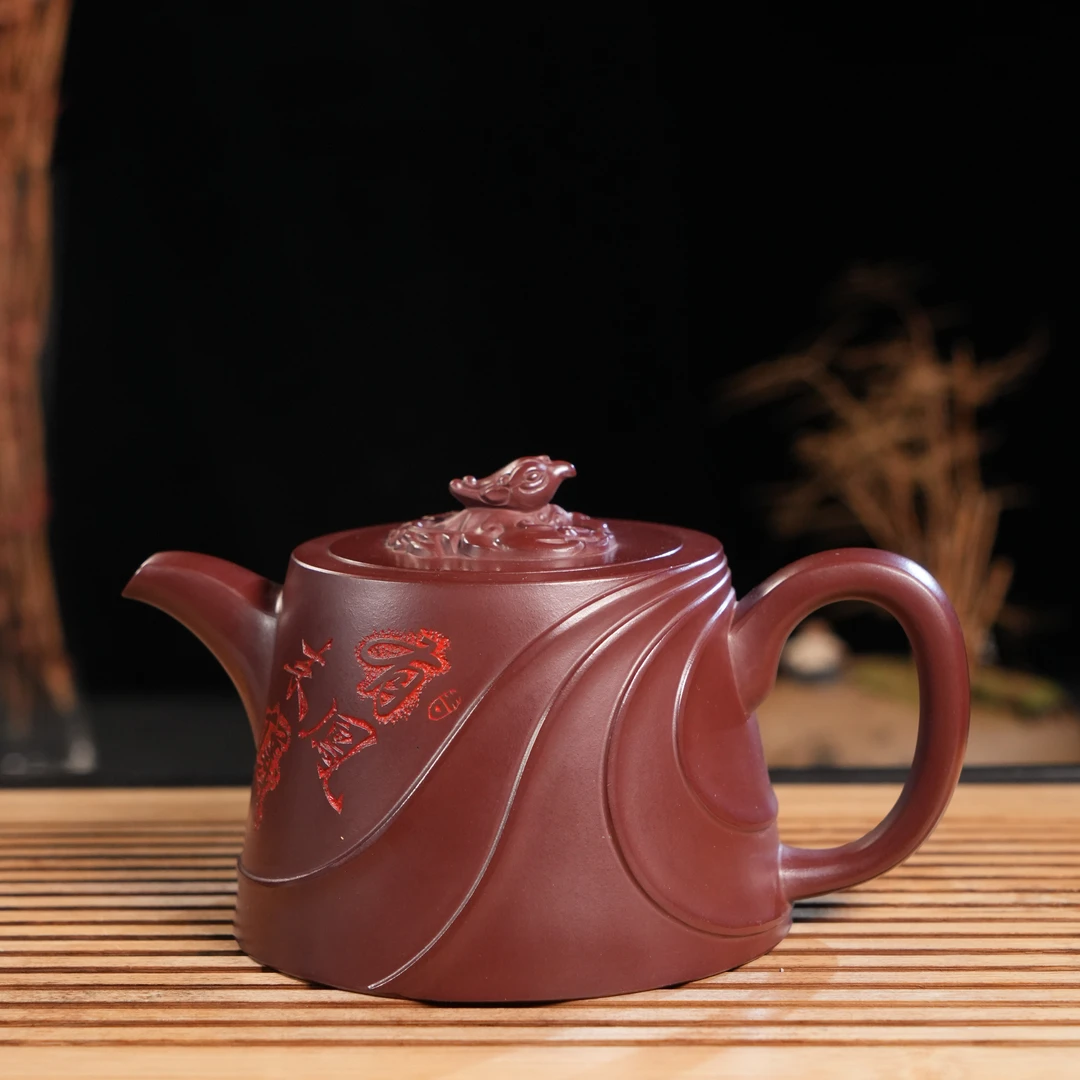 Z-FZQ-018   范卓群   宜兴手工紫砂   有凤来仪 沈倩刻
