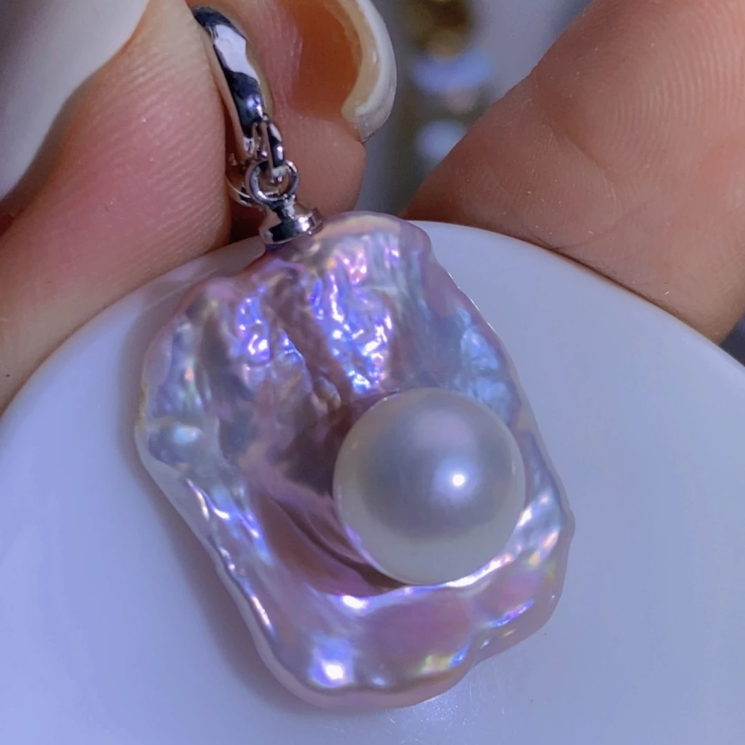 淡水珍珠天然淡水珍珠银S925镶嵌