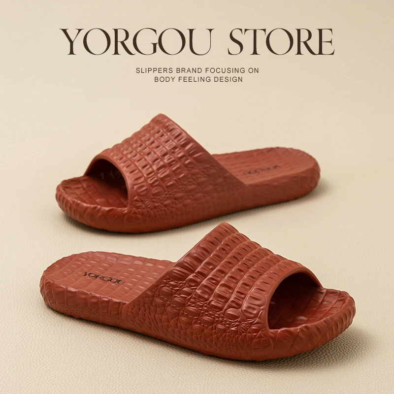 2025新款夏季凉拖鞋鳄鱼纹EVA夏天女居家用室内防滑浴室洗澡情侣