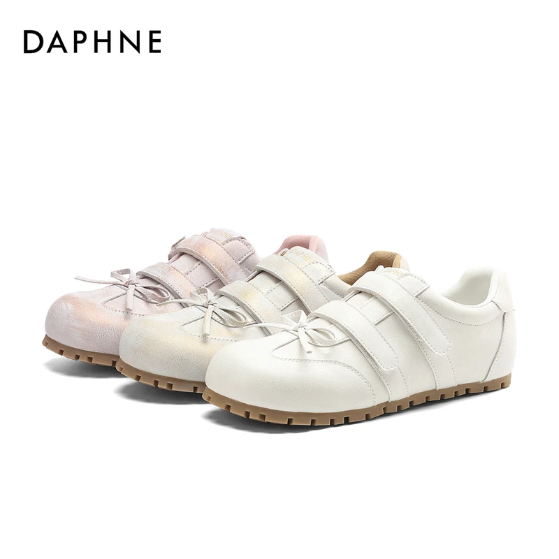 达芙妮DAPHNE芭蕾风内增高德训鞋平底阿甘鞋休闲魔术贴板鞋