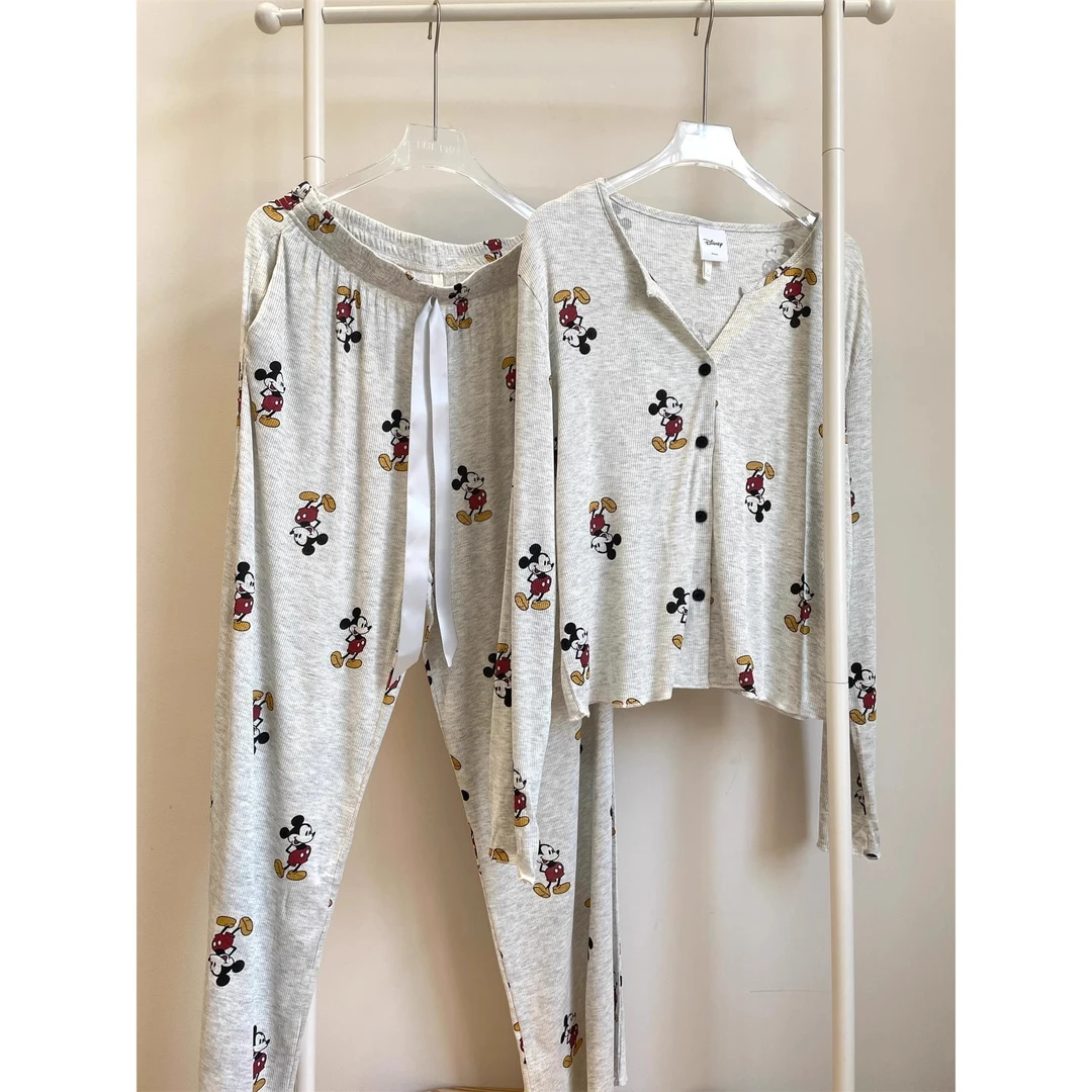 趣味米奇2025新款ins可爱卡通睡衣女春秋款套装长袖显瘦家居服