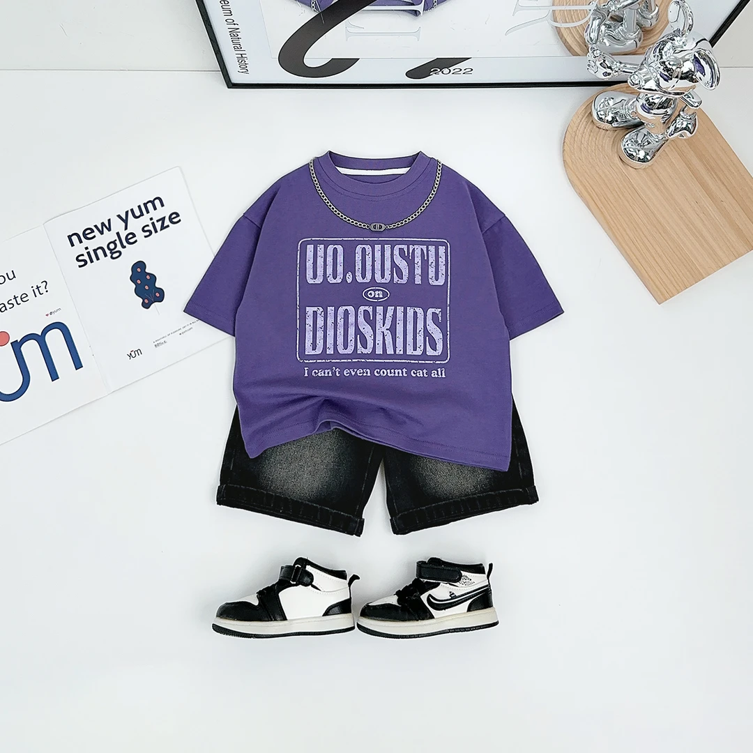 儿童夏短袖T恤夏季男童上衣2025新款夏装潮 HZ25456 悠悠童话童装