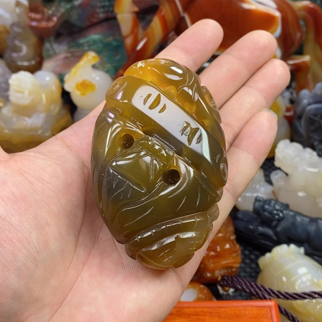 玛瑙/玉髓手把未镶嵌八***，