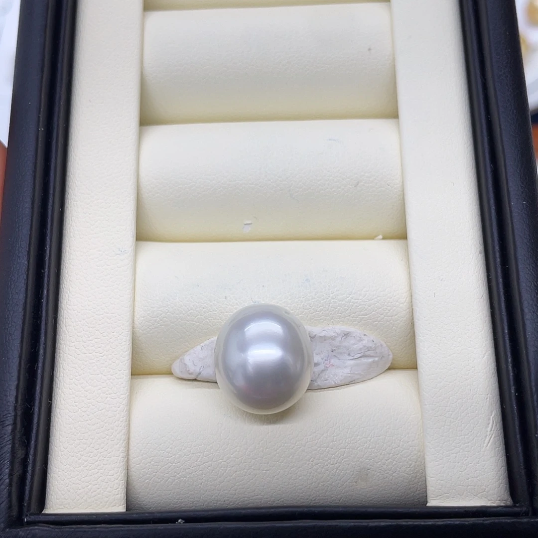 裸珠未镶嵌海水珍珠澳白冷白光裸珠13.4mm