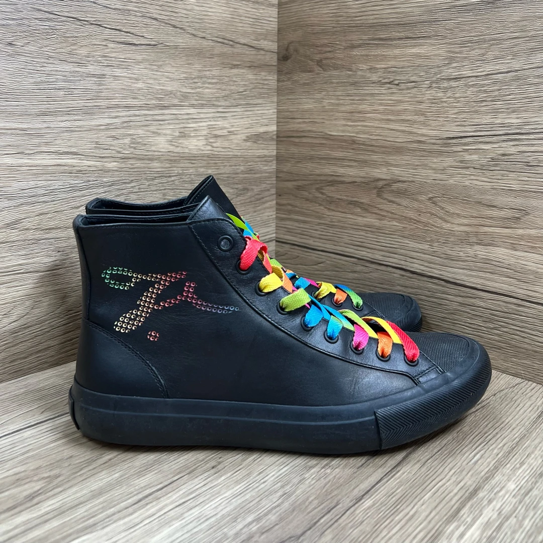 99新 LouisVuitton/路易威登 jp1111  黑红彩虹板鞋 607881