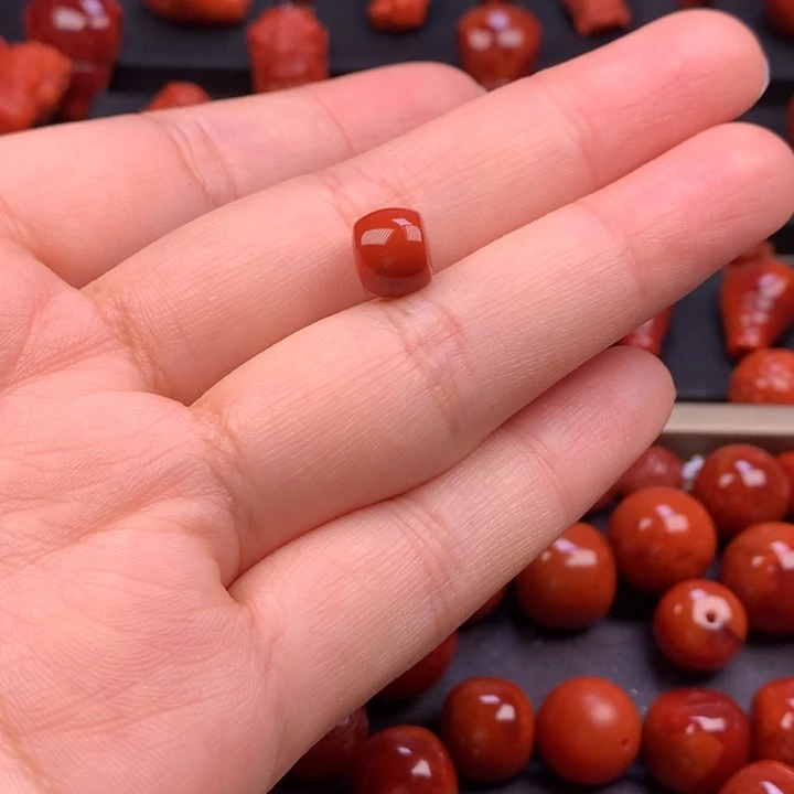 拉***和南红玛瑙未镶嵌直切单珠8.5MM