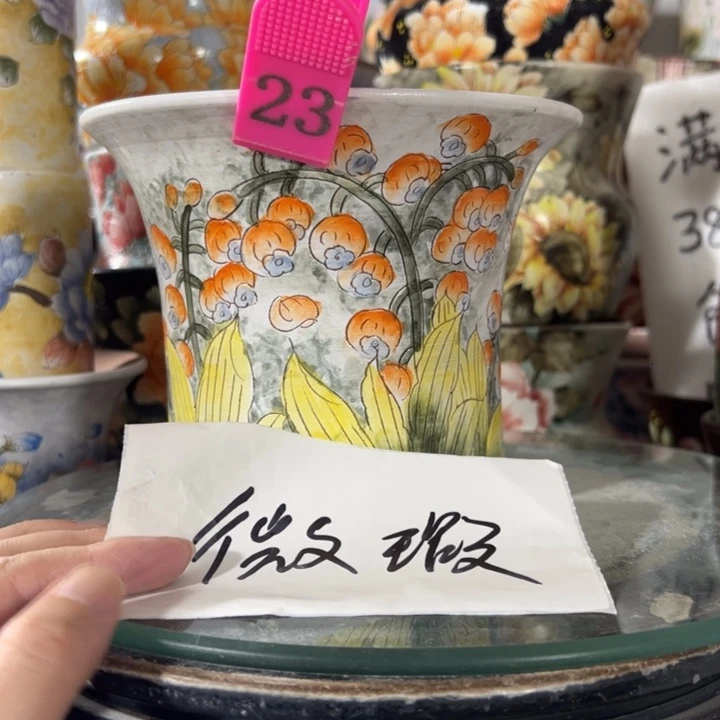 景德镇手绘花盆满38包邮偏远地区除外