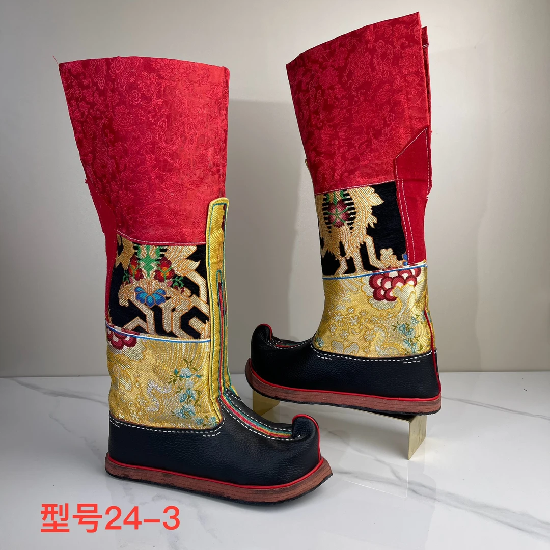 24-3纯手工传统藏靴男式靴子长靴高筒靴搭配藏装青海西藏甘孜包邮