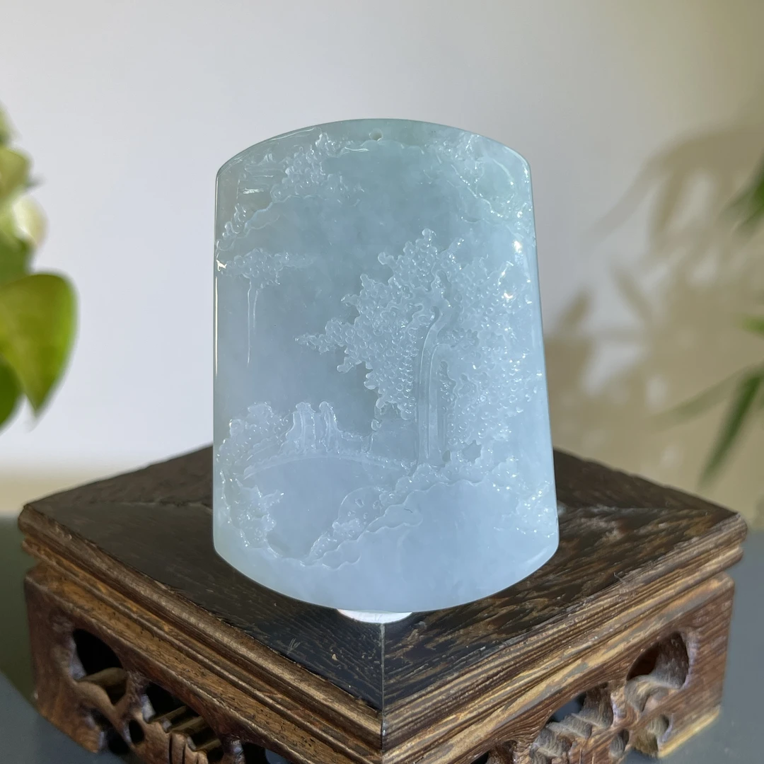 JGB25-70  天然缅甸A货翡翠  山水牌