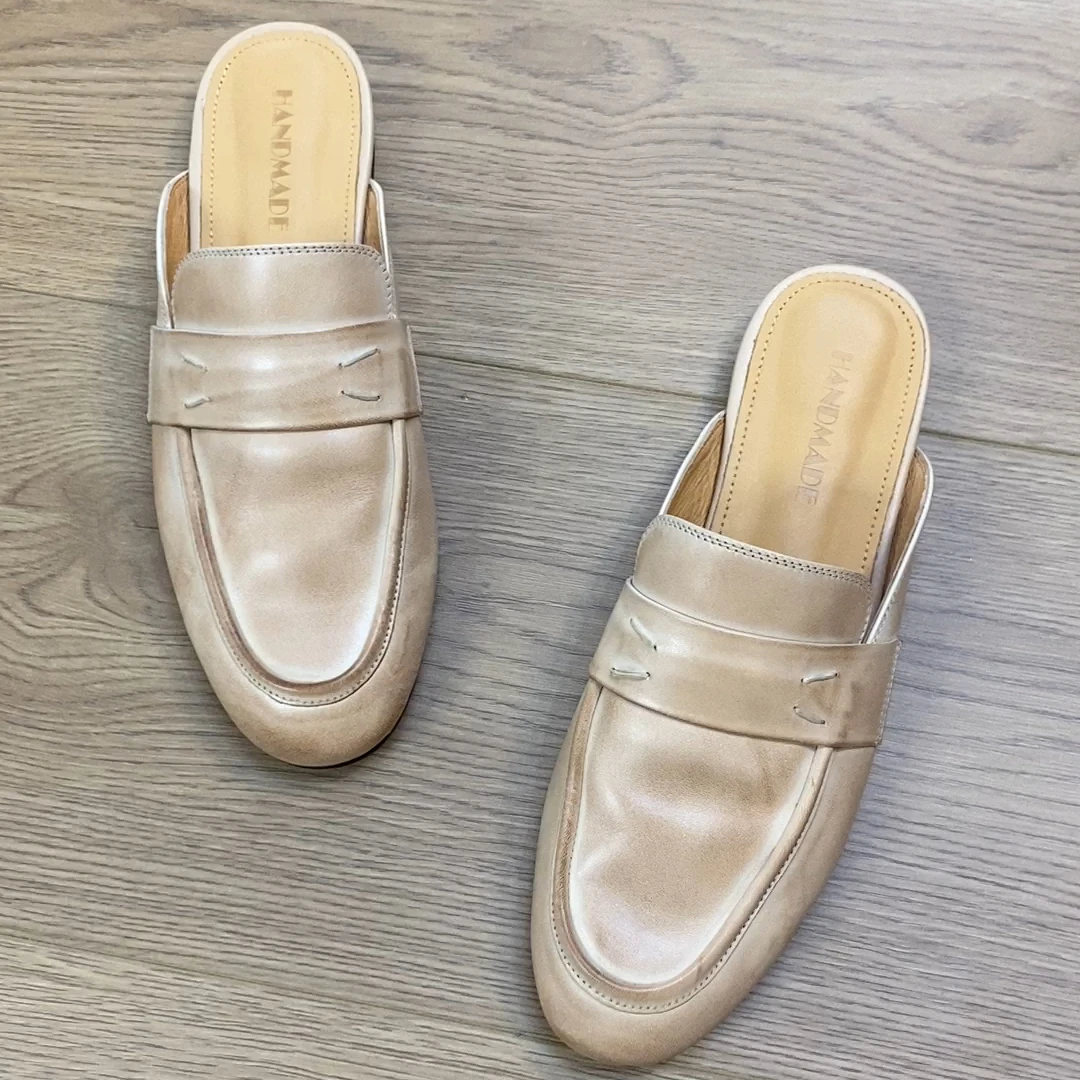 拖鞋夏季半拖凉鞋2025年新款经典穆勒拖鞋粗跟拖鞋设计感气质风女