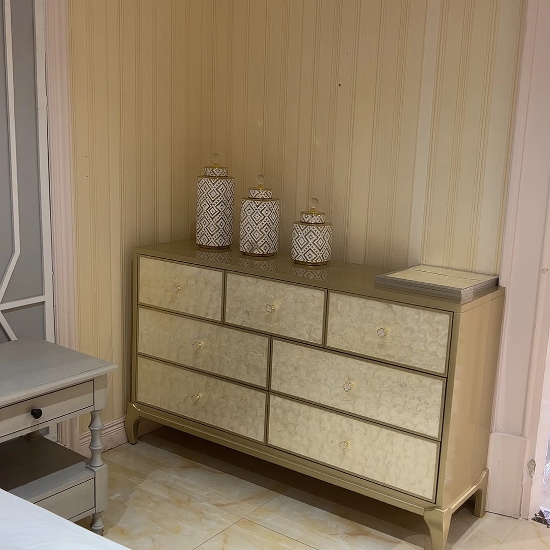 美式轻奢贝壳七斗柜