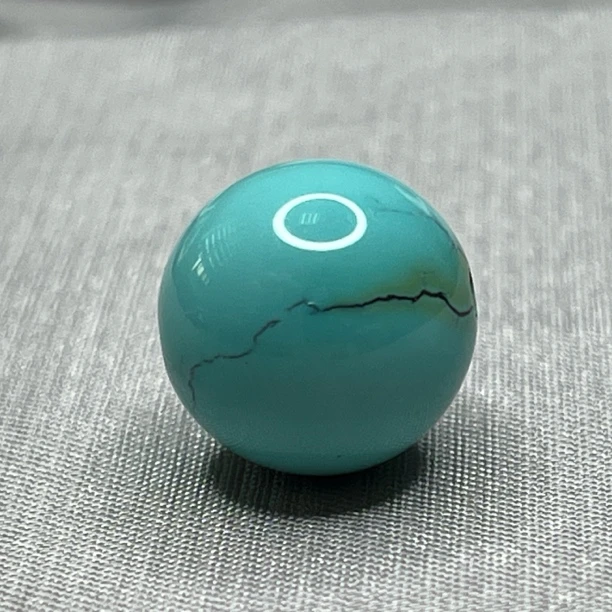 绿松石圆珠，直径13.5mm重3.24克