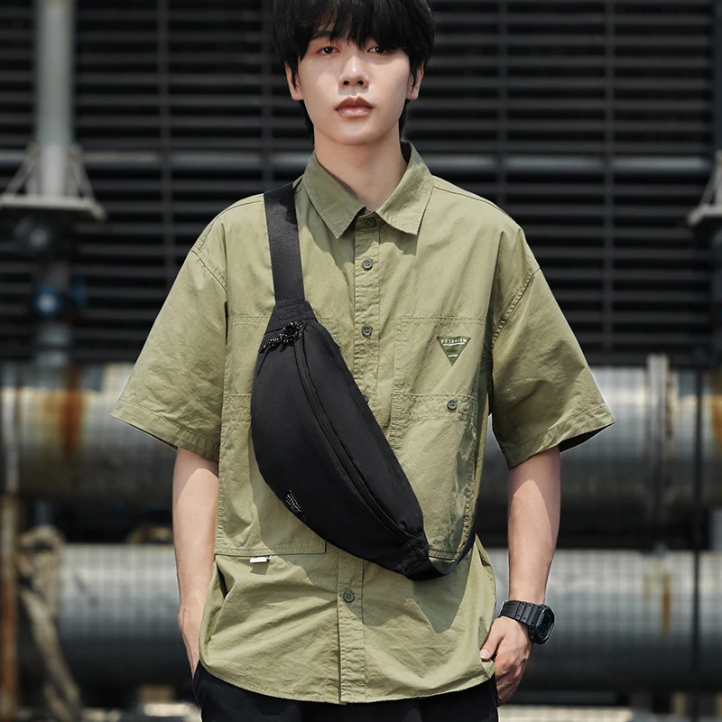 男士运动斜挎包新款2025爆款轻便单肩包潮流百搭腰包夏季通勤挎包