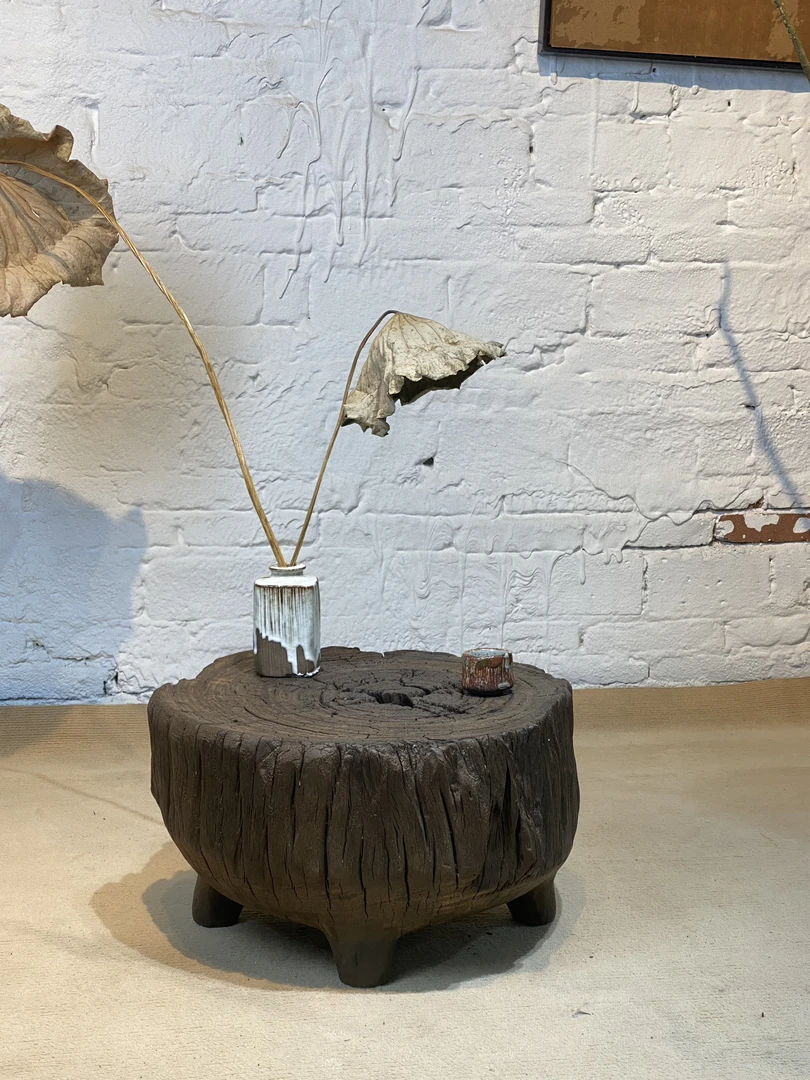 铁力乌木矮几茶桌 侘寂风自然随形矮几 禅意古朴阳台茶几家居好物