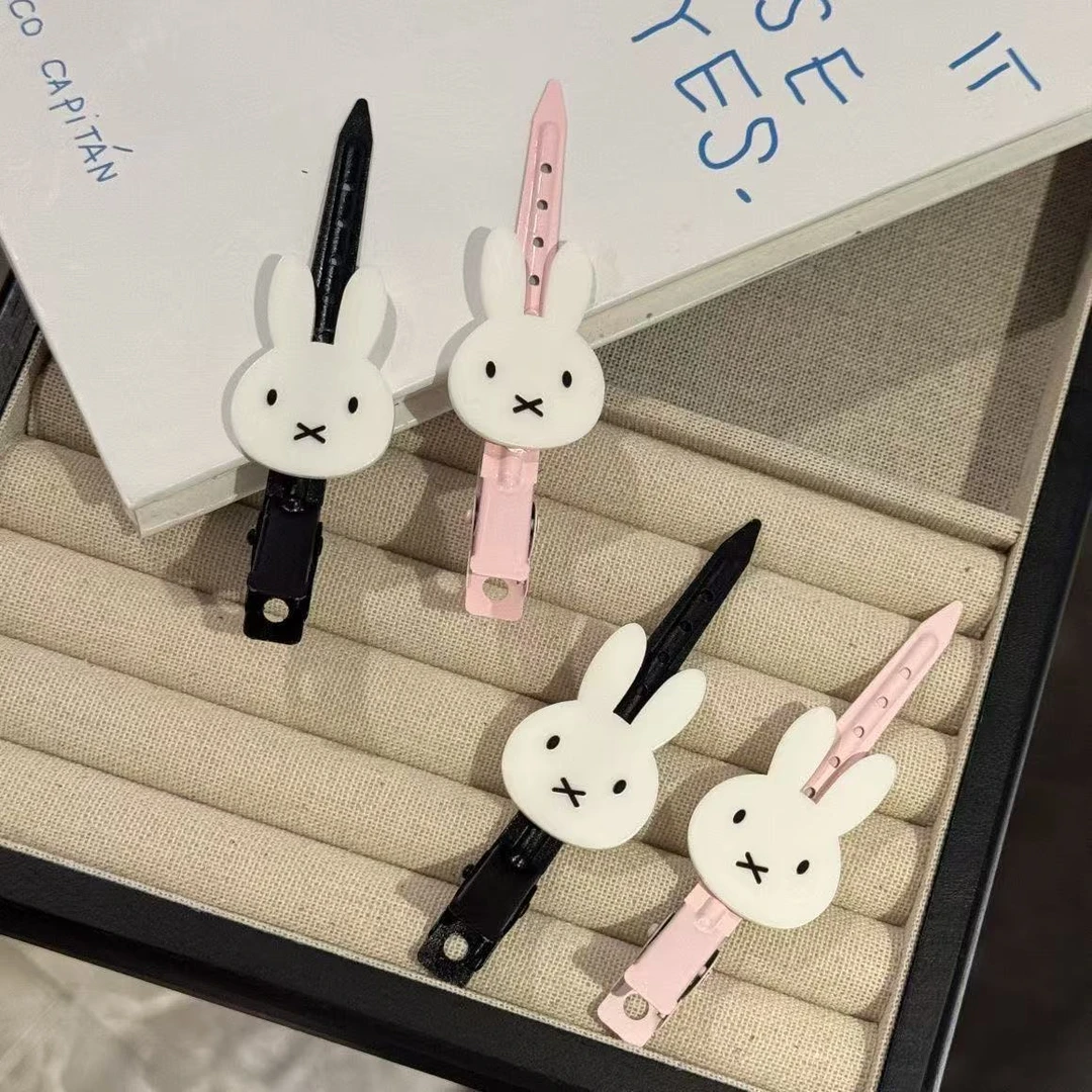 可爱米菲兔发夹超萌卡通少女刘海夹软萌百搭无痕一字夹日系鸭嘴夹