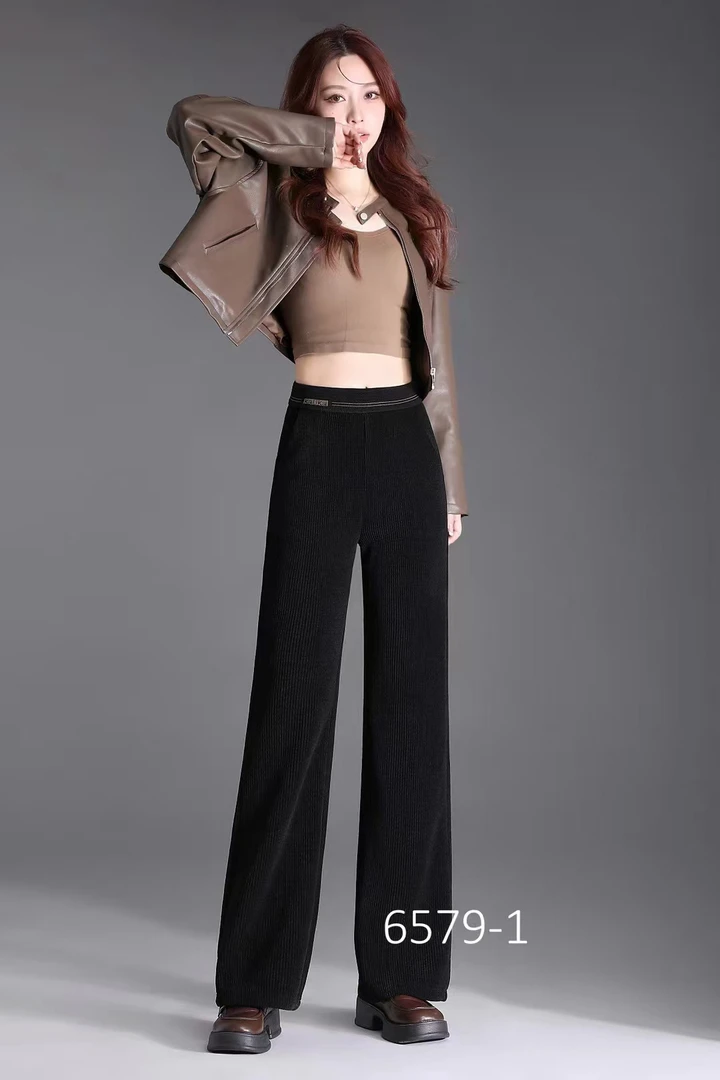 冬季新款雪尼尔厚料阔腿裤