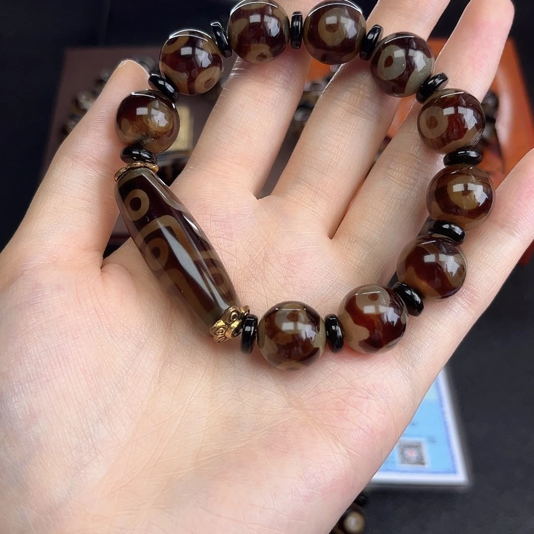 未镶嵌手链玛瑙/玉髓九眼天珠手串