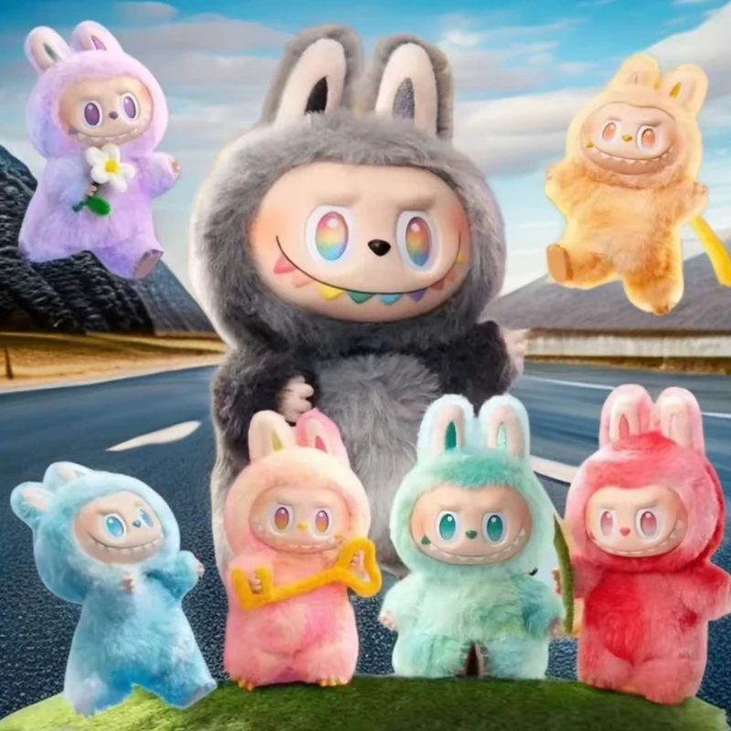 labubu礼物一二三代布布塑料毛绒娃娃衣公仔钥匙扣潮玩手办摆件