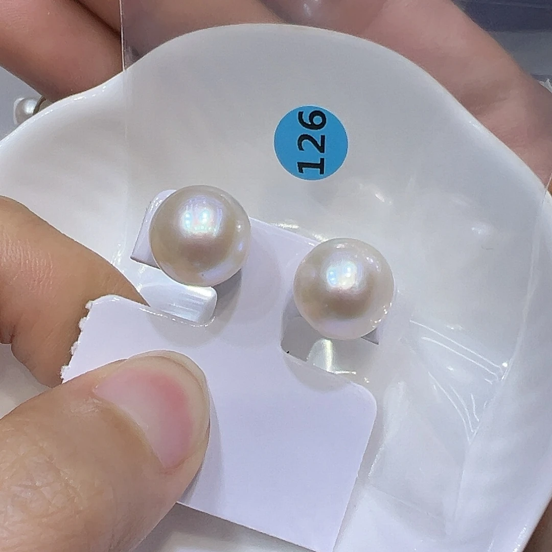 耳饰银S925镶嵌淡水珍珠